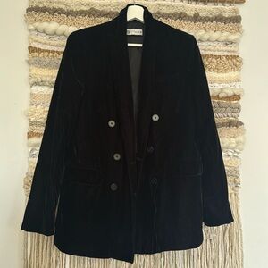 ZARA | SUEDE BLACK BLAZER | Size Medium